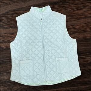 Van Heusen Sea Foam Blue Quilted Puffer Vest Women’s Large NWT Full Zip